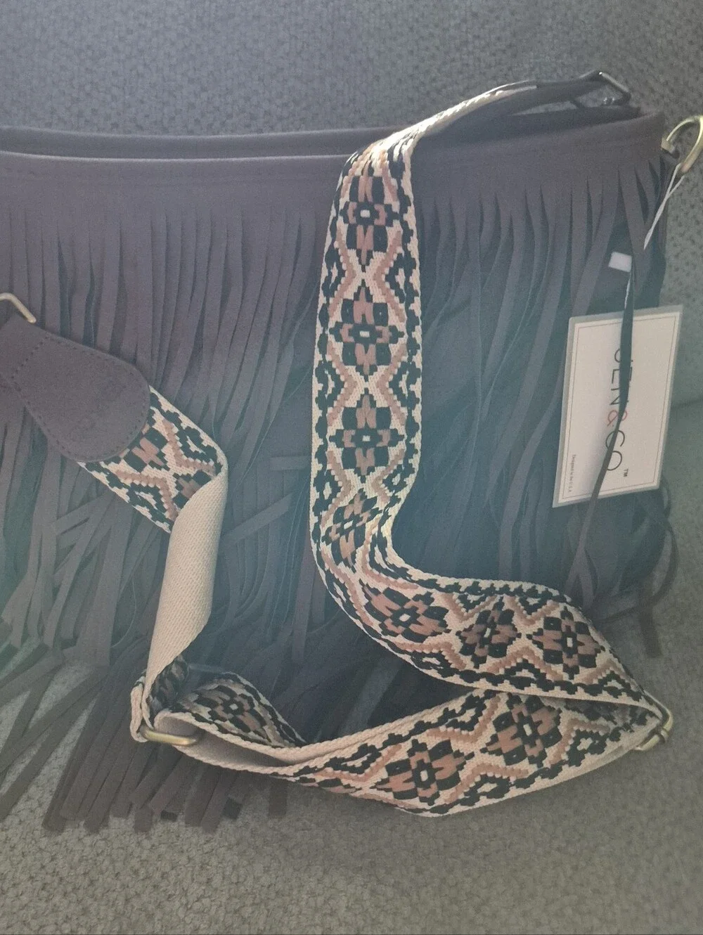 Fringe Crossbody Bag - Brown by Jen&co